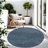 TT Home Tappeto Per Esterni Tappeto Cucina Balcone Terrazza Design Moderno Monocolore, Colore:Blu, Dimensione:80 cm tondo
