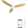 CREATE / WIND LITE/Ventilatore da soffitto con luce legno chiaro con WiFi e telecomando / 40W, Silenzioso, Ø132 cm, 6 velocità, programmabile, funzione estate-inverno, luce LED 3 temperature
