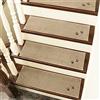 BEQHAUSE Tappetini antiscivolo, 4 pezzi, per scale, autoadesivi, di sicurezza, per bambini, anziani e animali domestici, con retro in 100% poliestere TPE (22 x 70 cm, beige)