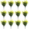 MIKMLYZE Confezione da 12 fiori artificiali per decorazione esterna, piante finte iperrealistiche con plastica resistente ai raggi UV, statue da giardino per tutte le stagioni e ornamenti da prato per