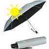 Knirps Ombrello tascabile Slim Duomatic con apertura automatica, Luxury Silver - Black Heatshield, protezione UV e calore, 90 cm