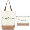 Hestya Set Beauty Case e Borsa a Mano Piccola Borsa per Cosmetici con Scritta Borsa della Spesa in Tessuto Regalo per Compleanno, Natale o Festa della Mamma per Donne e Ragazze (Mädelskram)