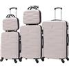 CELIMS - Set Valigie 5 Pezzi - Valigia Grande 23 kg + Valigia Media + Valigie Bagaglio a Mano + 2x Beauty Case da Viaggio | Valigie con Beauty Case | Grigio