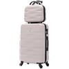 CELIMS - Set Grande Valigia Rigida Grigio 75cm + Beauty Case da Viaggio 35cm | Trolley XL con 4 Ruote da Stiva