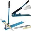 Generic Taglierina manuale per guida DIN - Macchina da taglio da banco per binario in acciaio/alluminio da 35 mm e vassoio per cavi in PVC con righello e cursore di posizionamento