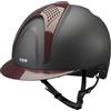 KEP Italia CASCO IN CARBONIO E-LIGHT NERO OPACO CON VISIERA BORDEAUX METALIZZATO E 2 TASSELLI BORDEAUX METALIZZATO
