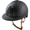 KEP Italia KEP Casco equitazione Smart Nova / Textile Nero / Cinturino Beige / Visiera Polo Large