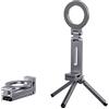 Trozvyn Treppiede magnetico in alluminio con clip, magneti N52, filettatura da 1/4, mini supporto da tavolo e bastone per selfie ultra leggero per iPhone 17, 16, 15, 14, 13, 12, Sumsung