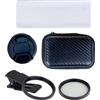 Generic Kit filtro ND2-400 regolabile a clip da 52 mm, filtro a densità neutra con clip per telefono, custodia, panno di pulizia, copriobiettivo, compatibile con iPhone e Android Photography