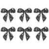 M METERXITY 6-Pack Toppe Adesive con Nodo A Fiocco E Paillettes 6cm Nere