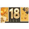 Generico 20 PZ Bigliettini Bigliettino BOMBONIERA 18 Anni per creazioni bomboniere diciottesimo Festa Compleanno maggiorenne (Nero e Oro con Regali)