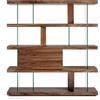 AC ANGEL CERDÁ Ángel Cerdá - Libreria in legno di noce e vetro - Libreria moderna - Libreria da soggiorno - Resistente e funzionale - 180 x 38 x 190 cm