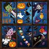 Moxled Adesivi Halloween Decorazioni, Moxled 9 Fogli Adesivi per Finestre e Porte di Halloween, 55 Pezzi Zucca Ragnatela Pipistrello Vampiro Fantasmi Strega per Halloween Festa
