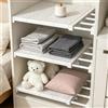 Hovoto Scaffale estensibile per armadio, organizer telescopico regolabile, ripiani estensibili per camere da letto, bagni, armadi, scarpiere, lunghezza 48-80 cm, larghezza 24 cm