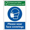 VSafety V Safety CV215AU-R VSafety Protect Personale e Clienti - Segnale per rivestimenti per il viso, 200 mm x 300 mm-1 mm in plastica rigida