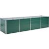 vidaXL Letto Rialzato Giardino in Acciaio Zincato 320x80x77 cm Verde Fioriera