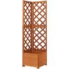 IBUQDDV traliccio angolare in legno massello con fioriera integrata per piante rampicanti, robusta griglia in legno di abete per giardino, terrazza e balcone