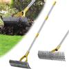 DAKEPOLE Rastrello per prato, con manico lungo regolabile da 114 cm, robusta pinza per foglie da giardino, multiuso, per diserbo, fertilizzare, rastrelliera