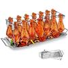 Tigerkinwit Griglia per Ali di Pollo,Supporto Cosce e Alette di Pollo in Acciaio Inox Appeso Fino a 14 Cosce Pollo con Vaschetta di Raccolta per Grigliare per Forno e Barbecue