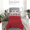 IlGruppone Completo letto lenzuola, stampa digitale calcio 100% cotone, made in italy - Rosso - Singolo