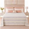 Clara Home Milano - Copriletto Matrimoniale in Piquet Pregiato, Fantasia Floreale e Geometrica, Misure Maxi, Coperta Letto Estiva Leggera e Traspirante (Elegant Tortora)