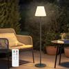 MALUX - Lampada da terra solare per esterni con RGB a luce calda, 8 colori, LED, USB ricaricabile, IP44, impermeabile, per giardino, terrazzo, balcone, interno, esterno, decorazione, 150 cm, grigio