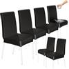 HOZKUY Set di 6 coprisedie elasticizzati in finta pelle, impermeabili, con schienale alto, lavabili, universali, per sala da pranzo, cucina, hotel, ristorante, casa, matrimoni, colore: nero