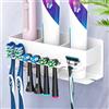 WAYASI Porta Spazzolino da Muro, Portaspazzolino Elettrico, Porta Dentifricio, Porta Spazzolini Bagno, Porta Testine Portaspazzolini, Autoadesiva Porta Spazzolini Elettrici (Bianco, Medio)