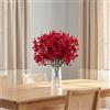 Fairblo 8 Pezzi Fiori Finti per Decorazioni Rosso Gipsofili Artificiali Nebbiolina Finta Gypsophila Rami Bouquet di Gypsophila Finti in Seta per Matrimonio Fai da Te Casa Floreale Decorazione