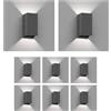 ledscom.de 8 applique CUBEL per esterni, antracite, IP65, illuminazione verso l'alto e verso il basso, rettangolari, con lampadina a LED inclusa, 4,4 W, 596 lm, bianco