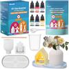 Wvasfd Kit per Colatura di Gesso con Polvere di Ceramica, 1000g Polvere Gesso, 3 Stampi per Gesso, 6 Coloranti per Gesso Ceramico, Per Creazioni Artistiche, Decorazioni e Fai da Te