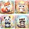 Tyanlenr 4 Pezzi Diamond Painting Animali 15x15 CM, 5D DIY Pittura Diamante Animali Piccolo, DIY Diamond Arte Painting Kit Completo per Bambini Adulti