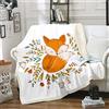 Loussiesd Coperte e plaid con volpe per bambini maschi e femmine, coperta con stampa di volpe dei cartoni animati, motivo animale 3D, coperte in pile, lussuoso plaid con stampa safari per divano letto sofà