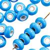 Blausky 50 perline rotonde in ceramica da 15 mm, con foro grande da 6 mm per infilare, perline colorate per gioielli fai da te, colore blu B