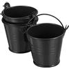 PATIKIL 2x2 Piccolo Metallo Secchio, 3pz Colorato Secchi Carino Caramelle Piccolo Decorativo Secchi con Maniglie per Artigianato Festa Bomboniere, Nero