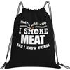 Generic Zaino con Coulisse I Smoke Meat And I Know Things Sportiva Zainetto Pieghevole Sacchetta Sportiva Grande capacità Drawstring Backpack per Vacanze Unisex Viaggi