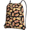Generic Borsa con Coulisse Fun Food Hot Dogs Print Sportiva Sacche Pieghevole Sacche Zaino Lavabile per Compleanno Regalino Shopping