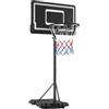 Yaheetech Canestro Portatile per Interni/Esterni Canestro Basket Camera con Colonna Tabellone Canestro Altezza Regolabile 219 - 249 cm