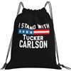 Generic Zaino con Coulisse I Stands with Tucker Carlson Sportiva Zainetto Impermeabile Sacca da Palestra Leggero Borsa con Coulisse per Spiaggia Viaggi Vacanze