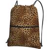 Generic Sportiva Sacche Cute Leopard Print Borsa con Coulisse Antipolvere Sport Gym Sacca Borsa Multifunzione per Sport Compleanno Regalino