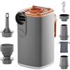 Generico Pompa D'aria Elettrica Portatile - Mini Gonfiatore Con Luce Da Campeggio E 5 Ugelli, Pompa Per Materasso Ad Aria Compatta | Gonfiaggio Multiuso, Accessorio Da Viaggio Per Gonfiabili, Galleggianti, Cam