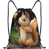 Generic Zaino con Coulisse Resin Squirrel Borsa con Coulisse Grande capacità Sportiva Zainetto Leggero Drawstring Backpack per Viaggi Spiaggia Vacanze