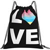 Generic Zaino con Coulisse Genderfluid Pride Flag Love LGBTQ Sacca da Palestra Resistente Borsa con Coulisse Grande capacità Drawstring Backpack per Unisex Vacanze Viaggi