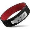 Iron Bull Strength Powerlifting, cintura per sollevamento pesi, con fibbia a leva da 10 mm, larghezza 7,6 cm, supporto posteriore per sollevamento pesi, allenamento forza, palestra, fitness (XL, nero/rosso)