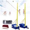 Koyike Pali e Sistema Rete da Pallavolo, Kit Volley Portatile Robusto con Ruote, Telaio Badminton Professionale Regolabile per Giardino e Palestra Interna