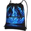 Generic Sportiva Sacche Indigo Flame Print Print Borsa con Coulisse Multifunzione Zaino Casual Lavabile per Viaggio Sport
