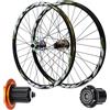 ZXGSXIOU Set di ruote per mountain bike da 24/26/27,5/29 pollici, cerchi in lega di alluminio, 32 fori, freni a disco, sgancio rapido anteriore e posteriore, nere, per cassetta a 7-11 velocità (Colore: C, Mis