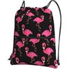 Generic Borsa con Coulisse Lovely Pinks Flamingos Print Sportiva Sacche Portatile Sacche Zaino Durevole per Viaggio Sport