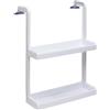 BAKAJI Doppia Mensola A Ventosa Scaffale Organizer Da Cucina Porta Oggetti Bianco