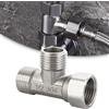 NONE Adattatore a T in acciaio inossidabile G1 / Valvola deviatrice con valvola a T da 2 pollici Foro per dispositivo a tre vie per doccia spruzzatore per bidet da bagno